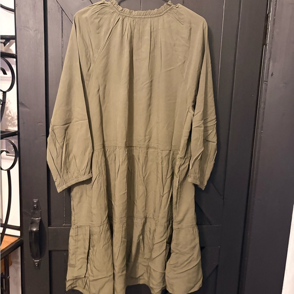 Olive Green Women's Dress - Picture 2 of 3